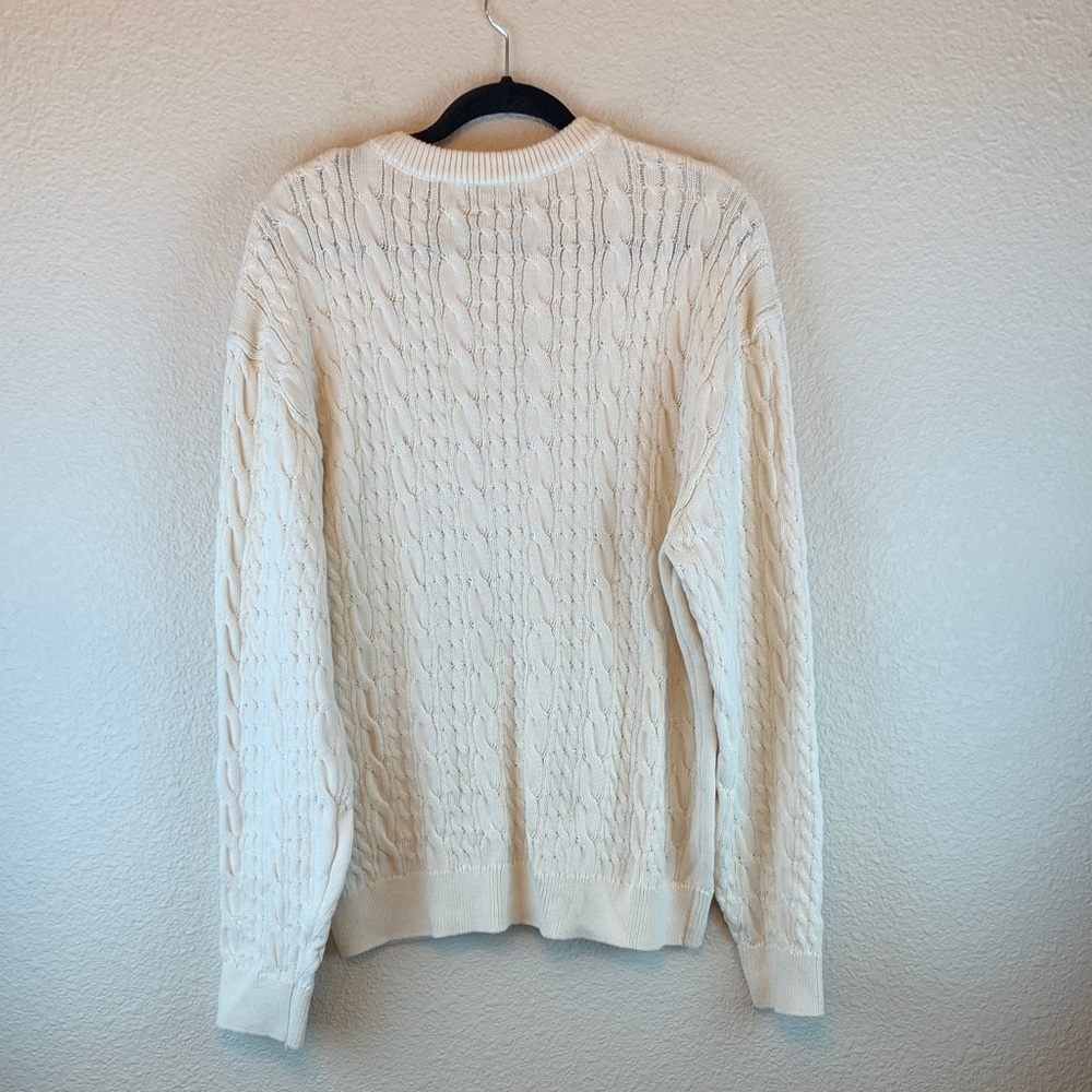 Incerun men’s cable knit sweater sz L fall winter casual preppy light minimal - Picture 3 of 7